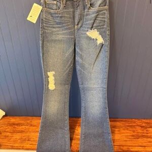 Idyllwind Light Blue Distressed Flare Jeans